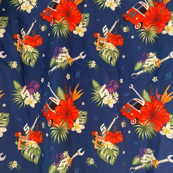 Dixxon Flannel Company Snap-On Limited Edition Blue Hawaiian Shirt Men's Medium - Picture 4 of 9